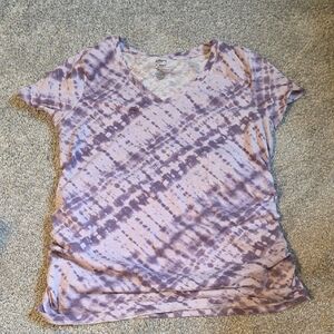 Sonoma Maternity Lavender Tie-Dye V-Neck Tee